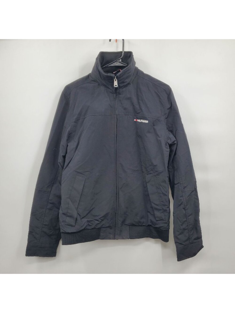 Tommy Hilfiger Full Zip Windbreaker Jacket Men Size Small Stand-Up Collar